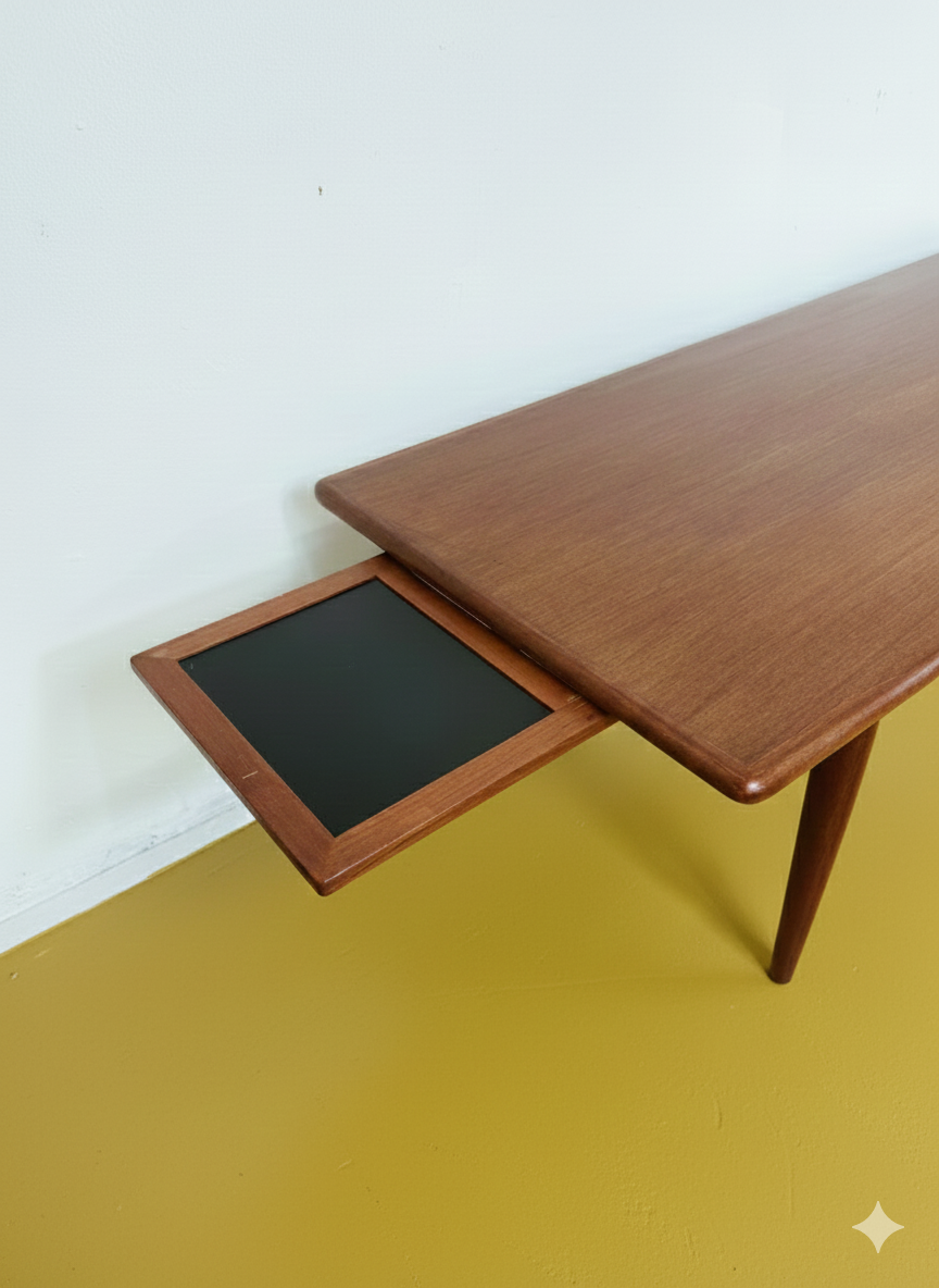 Tavolino Trasformabile Vintage Danese Teak Anni '60 Regolabile