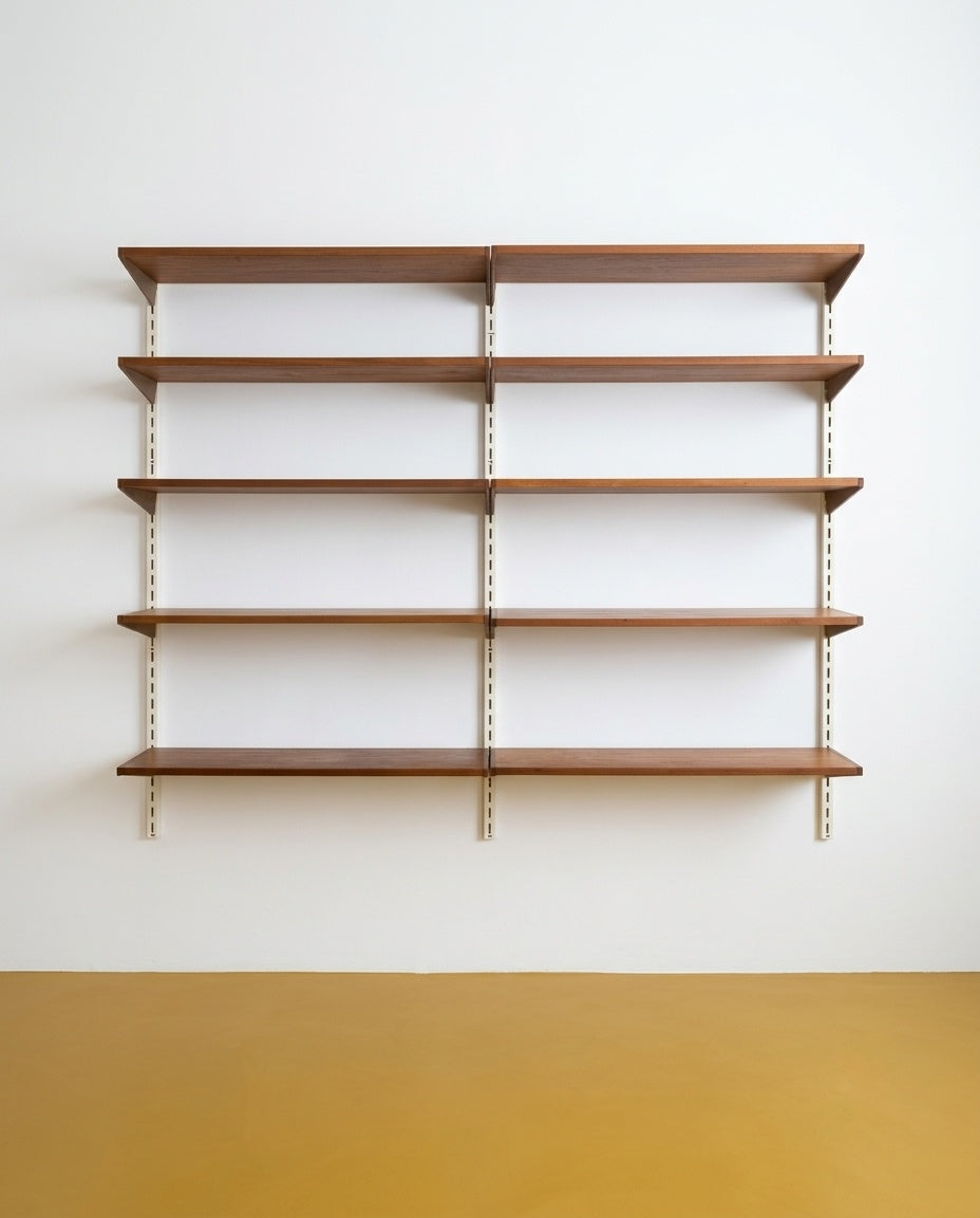 Libreria Kai Kristiansen Vintage Teak Anni '60 | Montanti Bianchi | 175cm | 83jcas42777