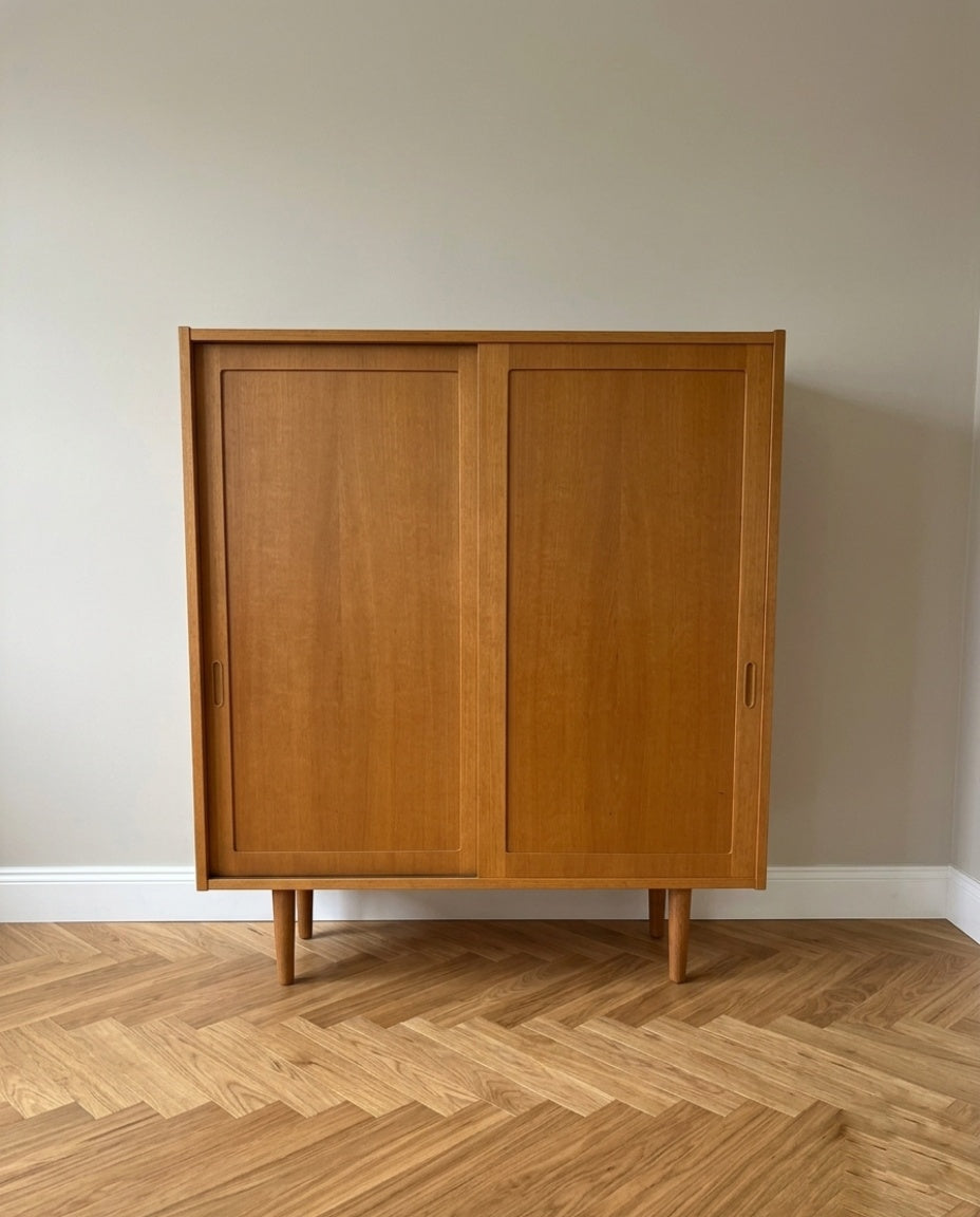 Armadio quercia due ante scorrevoli | design danese anni '60 | L.108 cm | 99ck2427