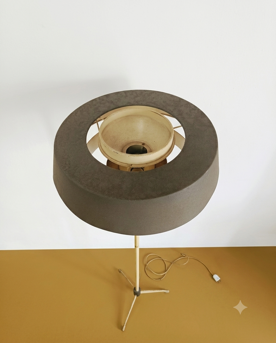 Lampada Terra Danese Originale Anni '60 | Alluminio Bianco Grigio | 160cm