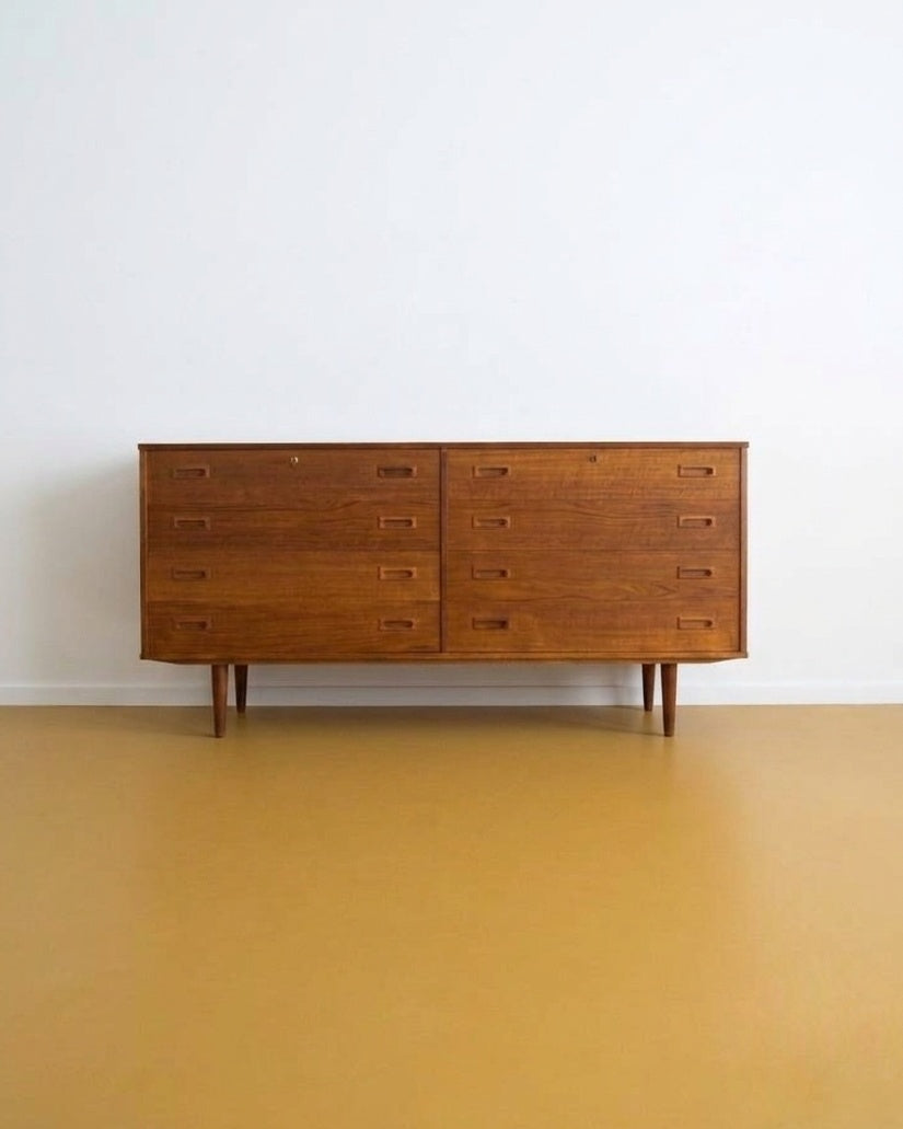 Sideboard cassettiera doppia Danese Vintage Anni '50 Teak Cassetti | 150cm | 98ck2378