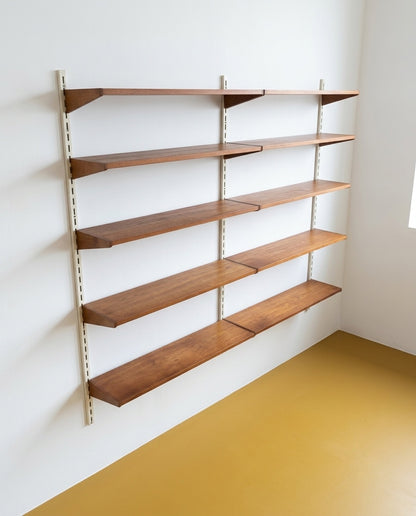 Libreria Kai Kristiansen Vintage Teak Anni '60 | Montanti Bianchi | 175cm | 83jcas42777