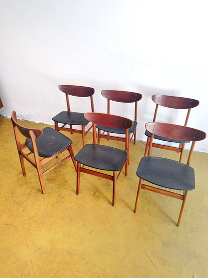 Sedie design danese vintage anni 50 [87j] * da ristoffare * misure L.45 H.78/45 P.45