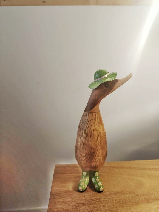 Papera a fiori stivale con cappello verde [2]