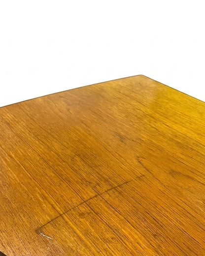 Tavolino danese anni '50 in teak | ripiano a doghe | 100cm | 97vnt2