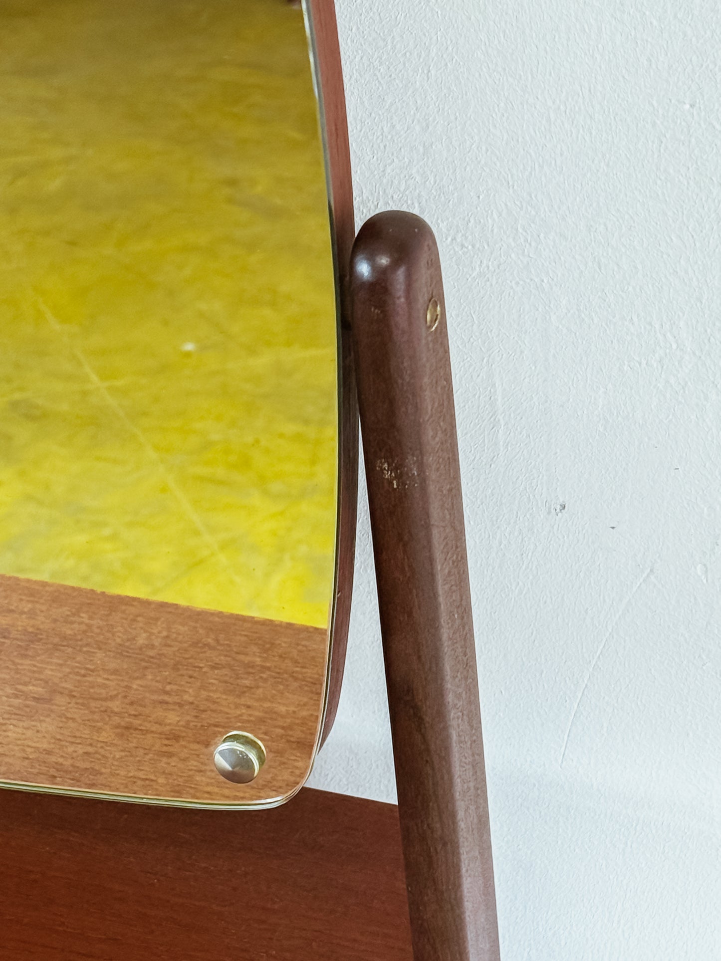 Toletta Danese Anni '50 Teak | 2 Cassetti Specchio Restaurata 78cm