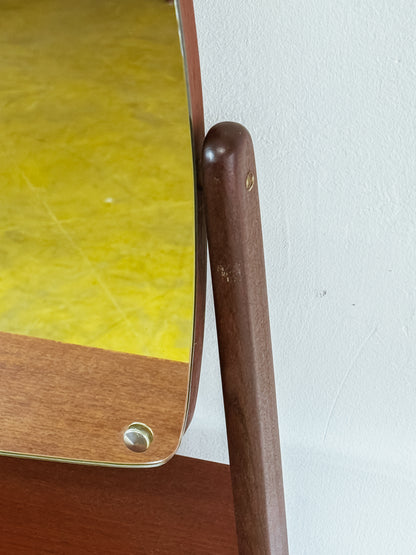 Toletta Danese Anni '50 Teak | 2 Cassetti Specchio Restaurata 78cm