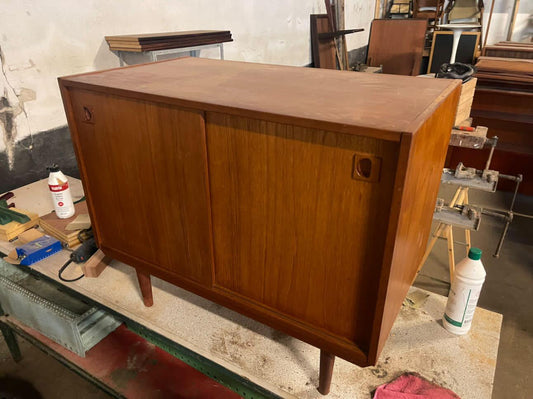 Sideboard Danese Vintage Anni '50 Teak Ante Scorrevoli Compatto 89cm | IN ARRIVO A NOVEMBRE