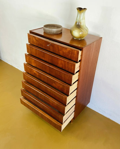 Cassettiera danese Teak Anni 50 | 8 cassetti | 116cm | 91vnt3