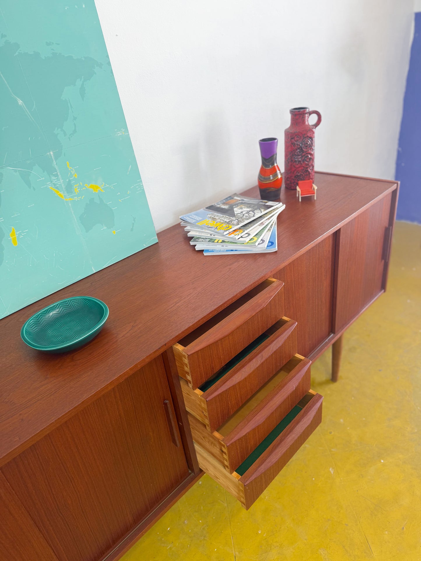 Sideboard vintage design danese originale [71ntk] misure L.190 H.81 P.48