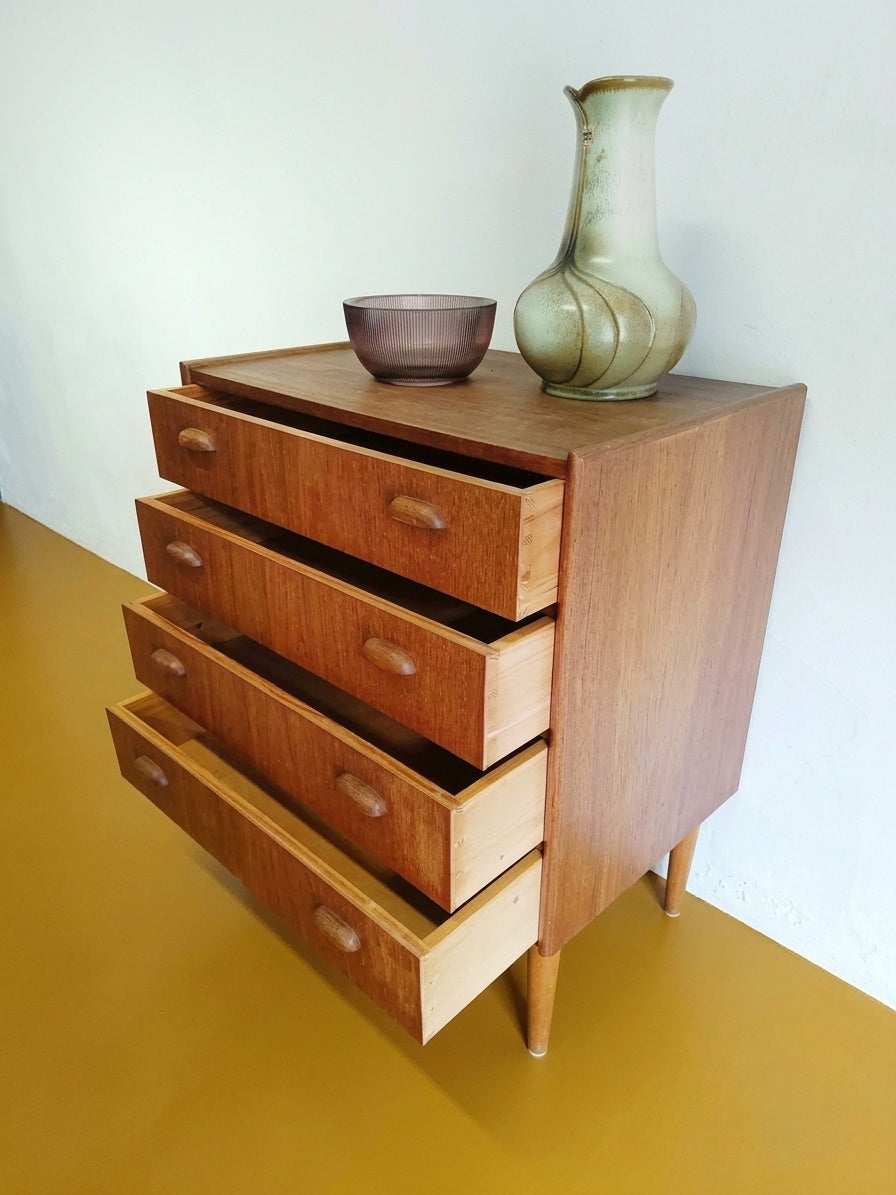 Cassettiera Danese Vintage Anni 50 Teak | 4 Cassetti | 66cm | 94vnt2