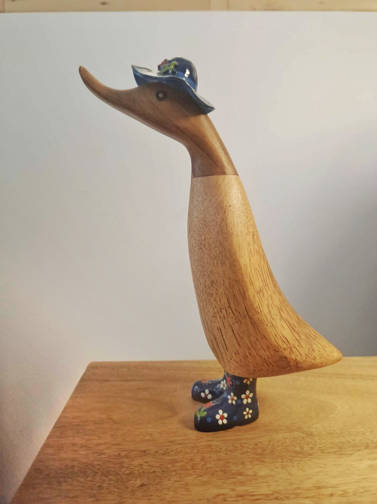 Papera a fiori stivale con cappello blu [2]