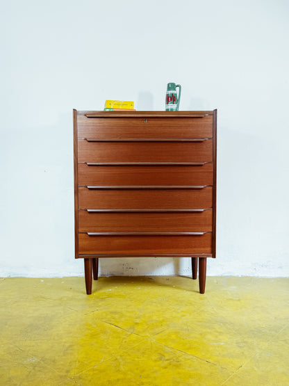 Cassettiera Vintage Danese Teak Anni 50 | 6 cassetti h106cm