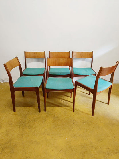 Sedie design danese vintage anni 50 | set 6 sedie