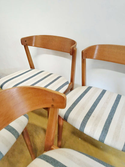 Sedie design danese vintage anni 50 | set 6 sedie righe