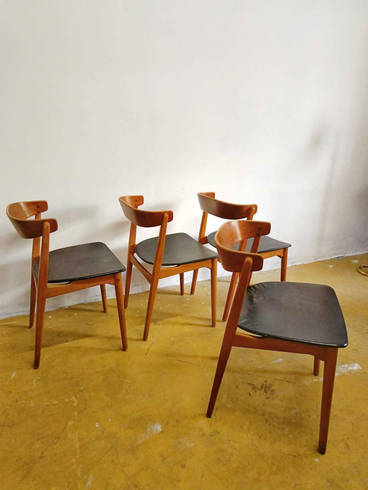 Sedie design danese originale vintage anni 60 [91vnt-curve] misure L.50 H.73/44 P.48