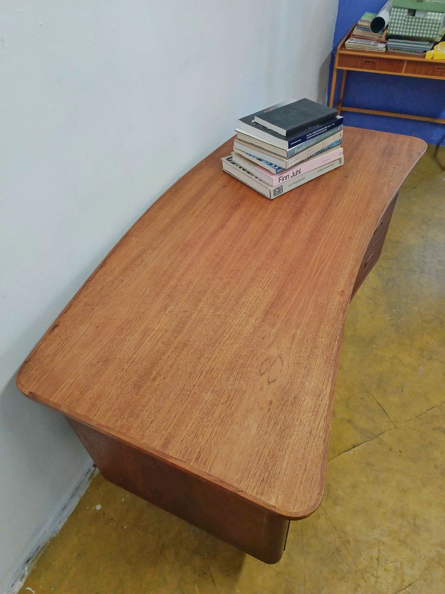 Scrivania Danese Vintage Anni '50 Teak | Piano curvo 143cm