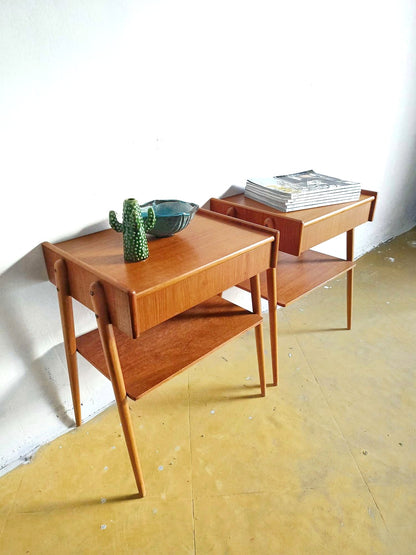 Comodini AB Carlström & Co. Möbelfabrik design svedese vintage anni 50 [80sw24733] misure L.46 P.32 H.52
