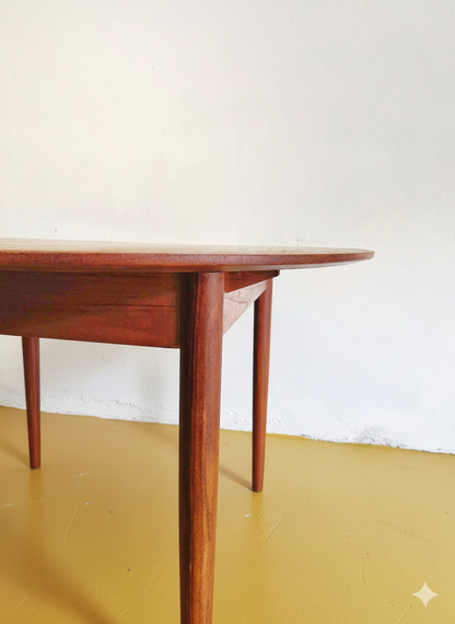 Tavolo rotondo allunga interna Danese Vintage Anni 60 Teak 122cm
