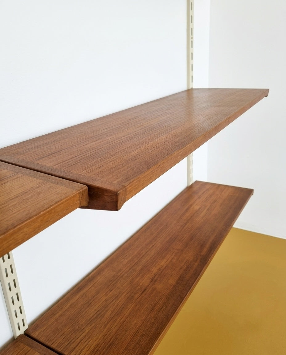 Libreria Kai Kristiansen Vintage Teak Anni '60 | Montanti Bianchi | 175cm | 83jcas42777