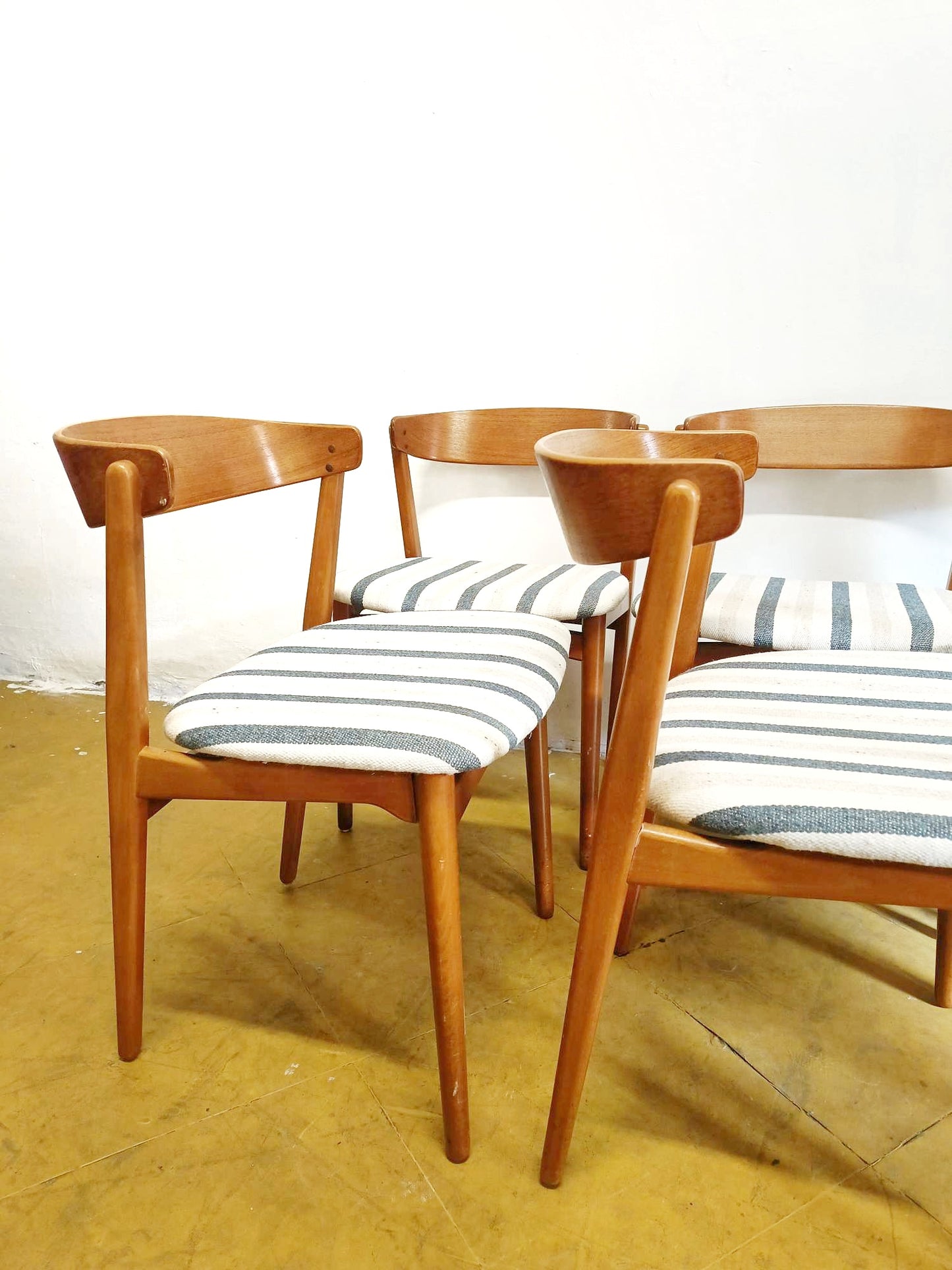 Sedie design danese vintage anni 50 | set 6 sedie righe