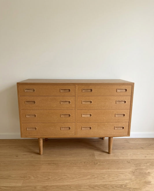 Cassettiera doppia quercia design danese anni 60 | 108cm | 99ck2425