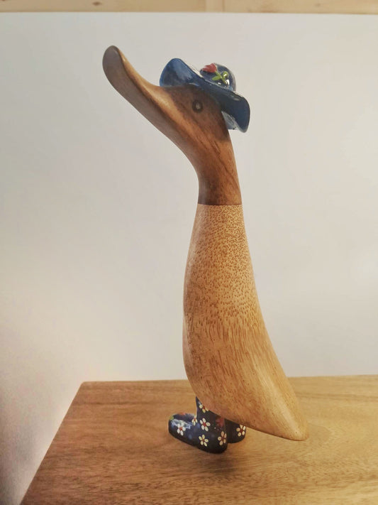 Papera a fiori stivale con cappello blu [1]