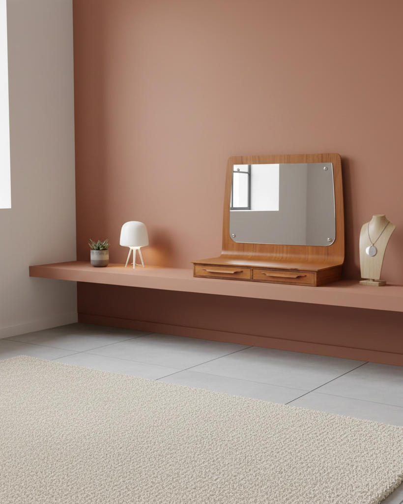 Specchio sospeso Johannes Andersen danese anni 50 | teak 61cm