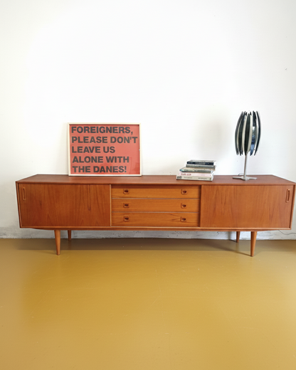 Sideboard Danese Vintage Anni '50 Teak Ante Cassetti Lungo L.240 cm
