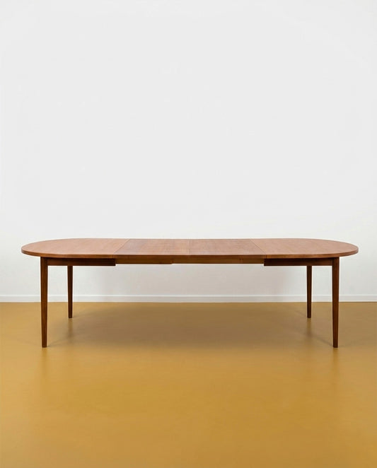 Tavolo Ovale Danese Vintage Anni '60 | Teak 2 Allunghe | 155cm | 96ck2273