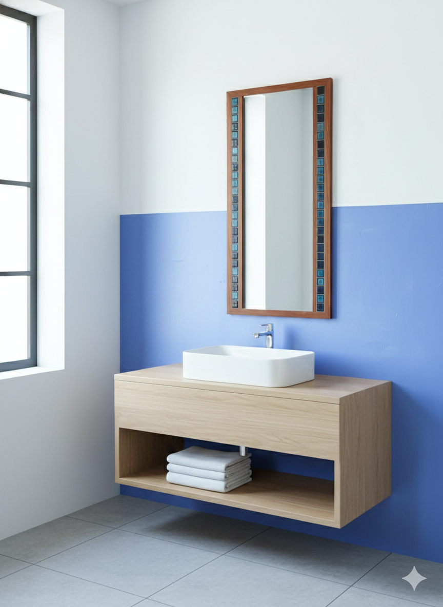 Specchio design danese vintage anni 60 | teak 120cm