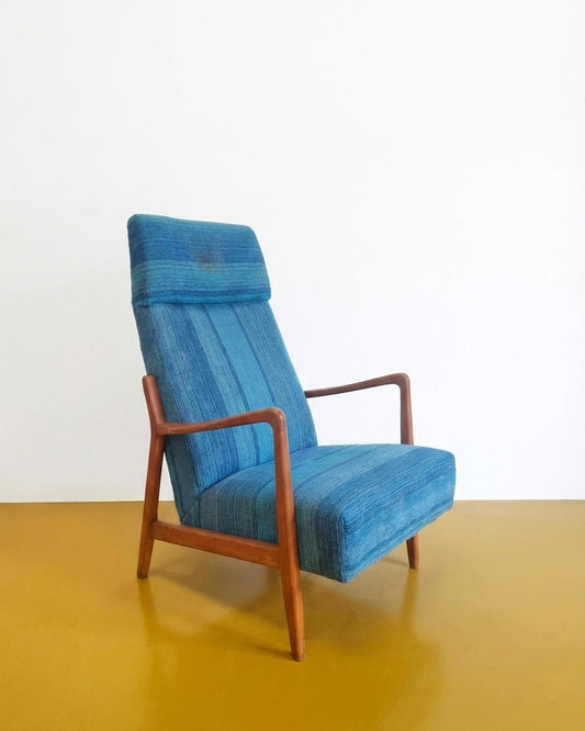 Poltrona Lounge Vintage Svedese Teak Anni '50 | Schienale Alto | 79sw20630