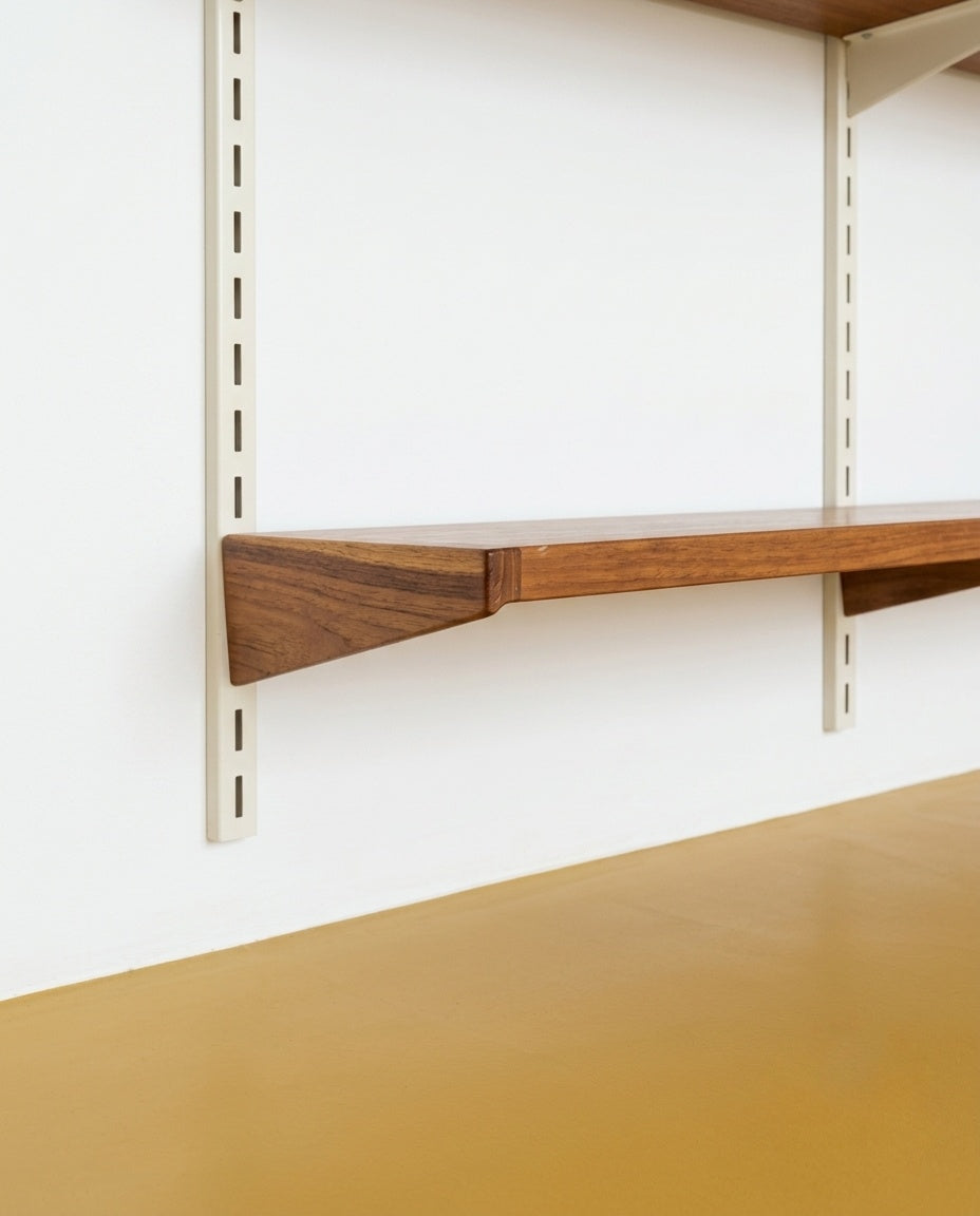 Libreria Kai Kristiansen Vintage Teak Anni '60 | Montanti Bianchi | 175cm | 83jcas42777