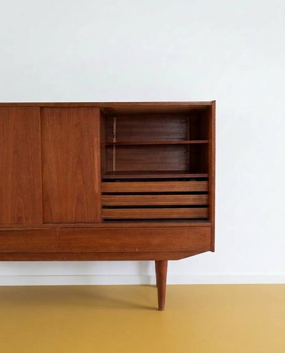 Credenza Teak Ante Scorrevoli e Vano a Giorno Design Danese Anni '60 | 150 cm | 99vnt150