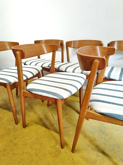 Sedie design danese vintage anni 50 | set 6 sedie righe