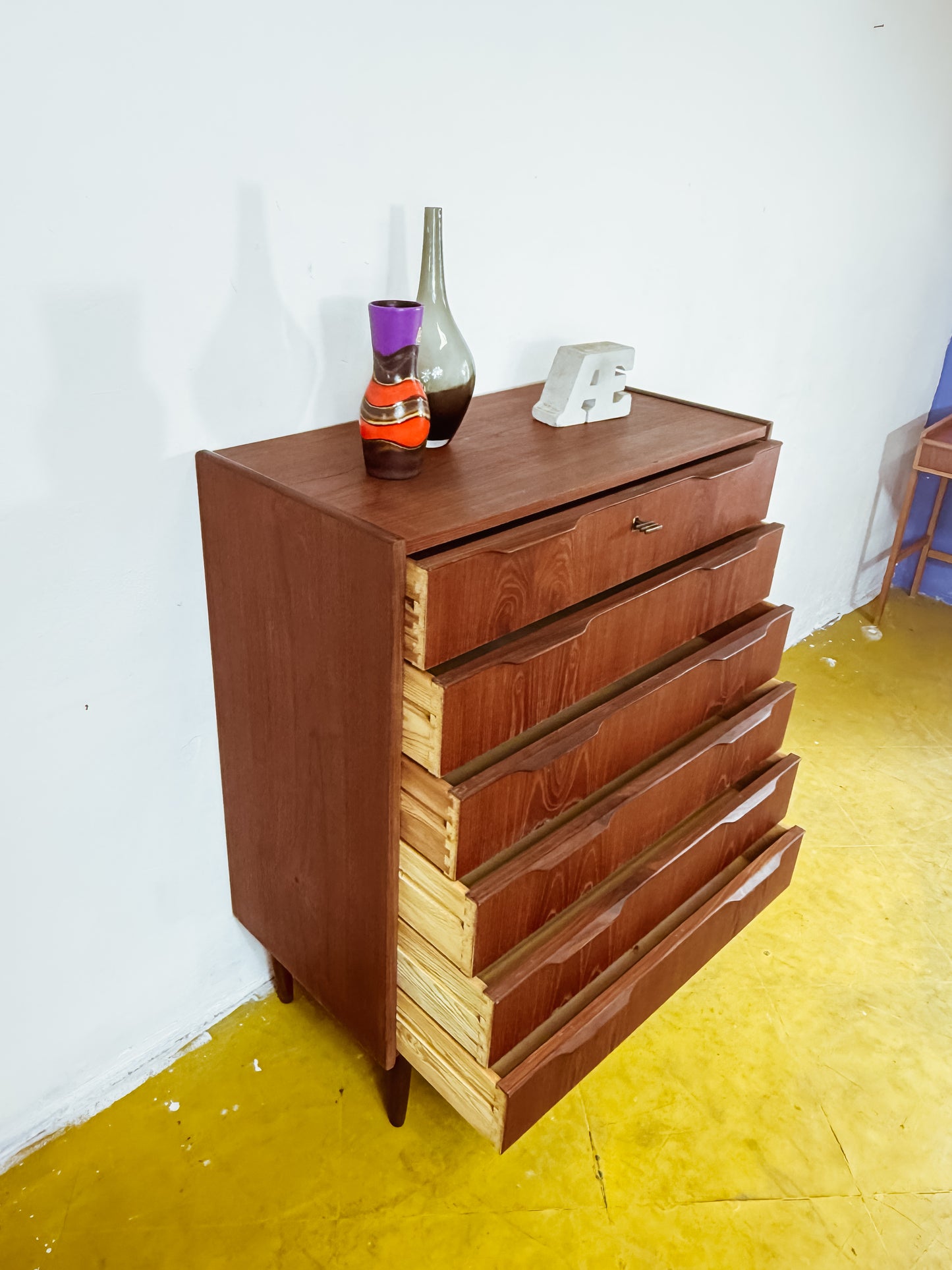 Cassettiera Vintage Danese Teak Anni 50 | 6 cassetti 105cm restaurata