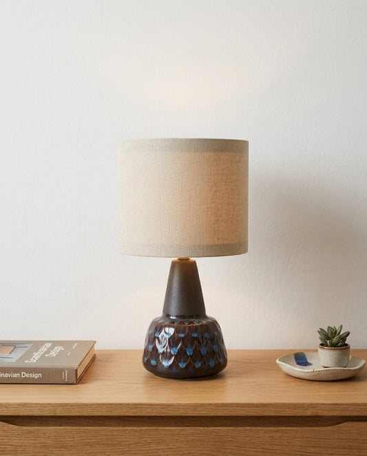 Lampada da tavolo vintage Sohølm danese | ceramica blu | j40468-2