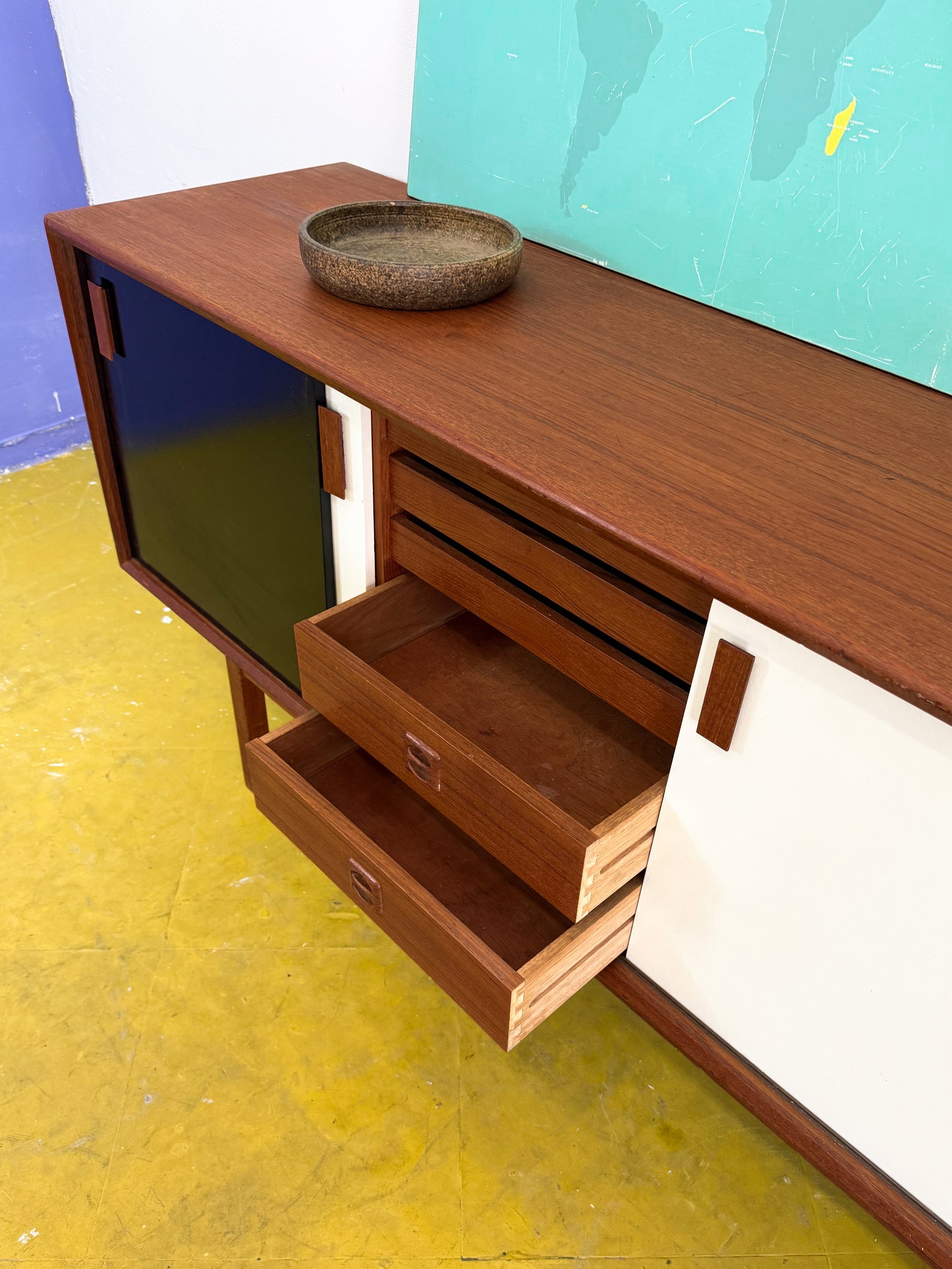 Sideboard design danese vintage anni 50 [87c-vnt] misure L.199 H.76 P.49