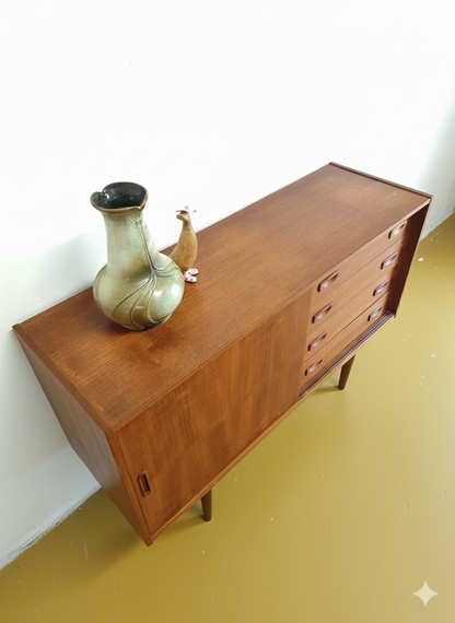 Sideboard Danese Vintage Anni '50 Teak Anta 4 Cassetti 120cm