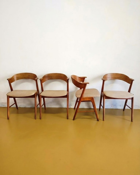 4 Sedie Kai Kristiansen design danese vintage anni 50 | 94vnt-Kai