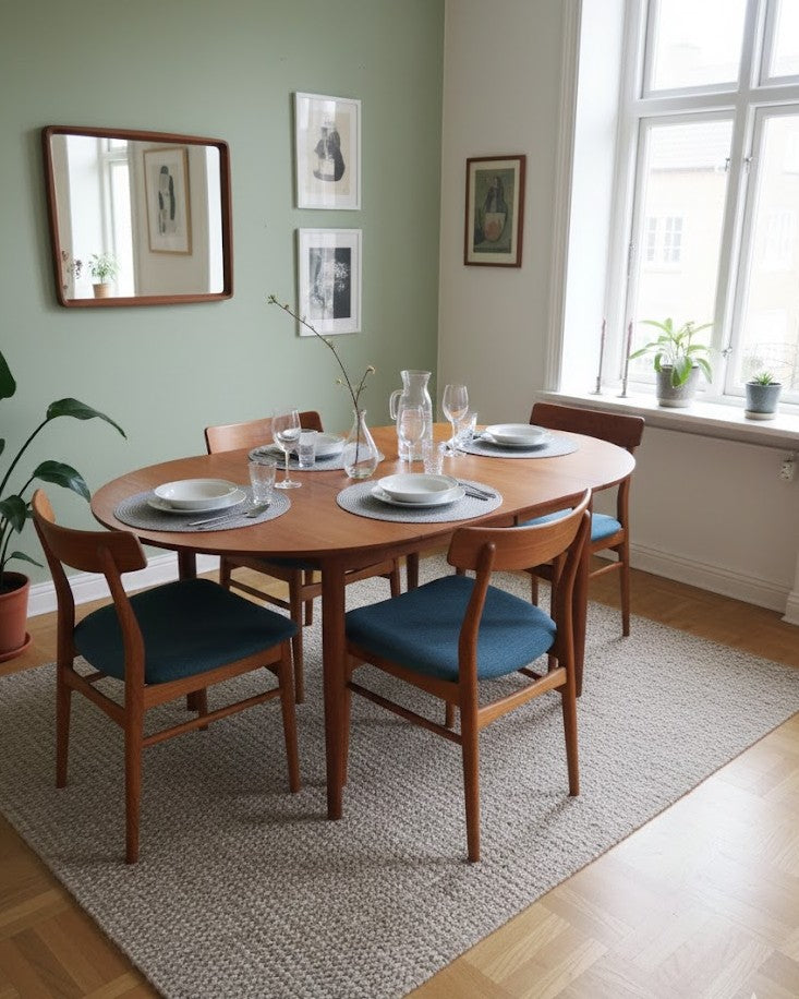 Tavolo rotondo allunga interna Danese Vintage Anni 60 Teak 122cm