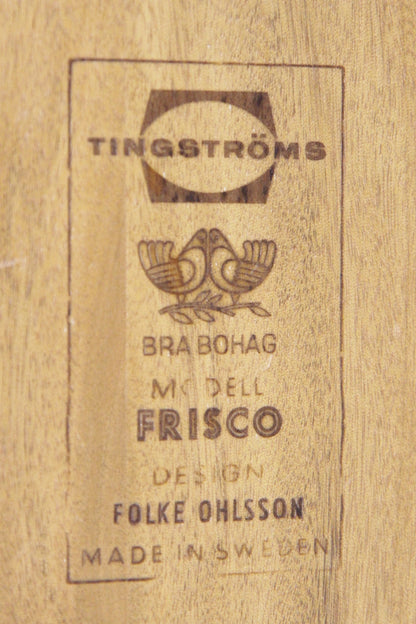 Etichetta originale Tingströms, modello Frisco di Folke Ohlsson, Made in Sweden