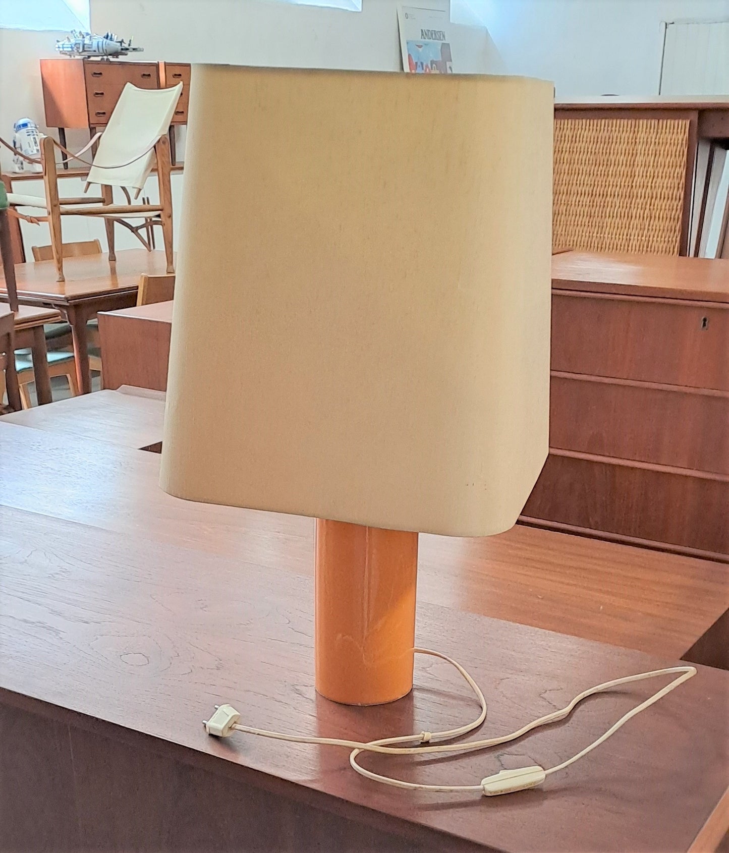Lampada da tavolo vintage design scandinavo anni 60 [lamp-arancio]