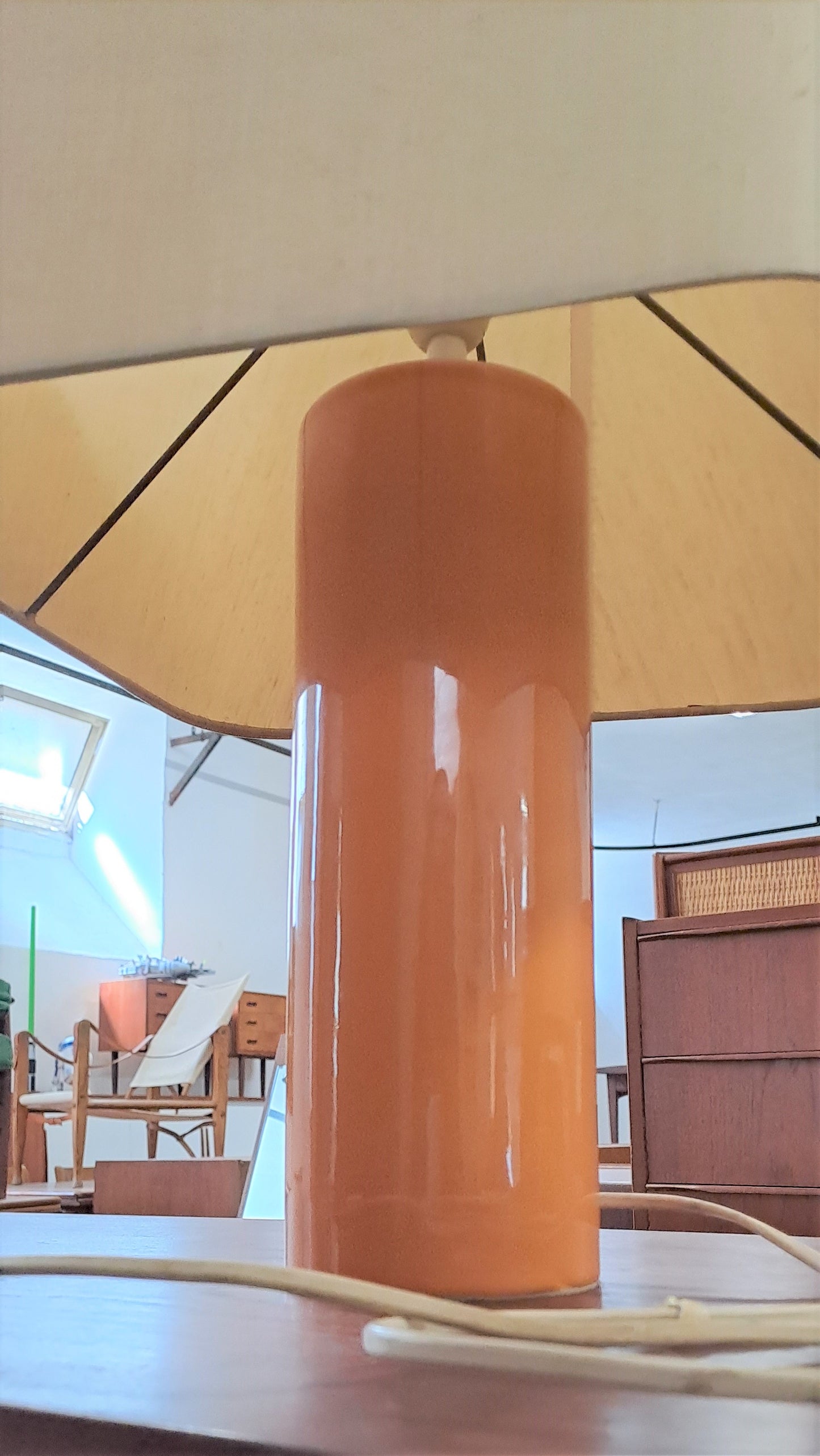 Lampada da tavolo vintage design scandinavo anni 60 [lamp-arancio]