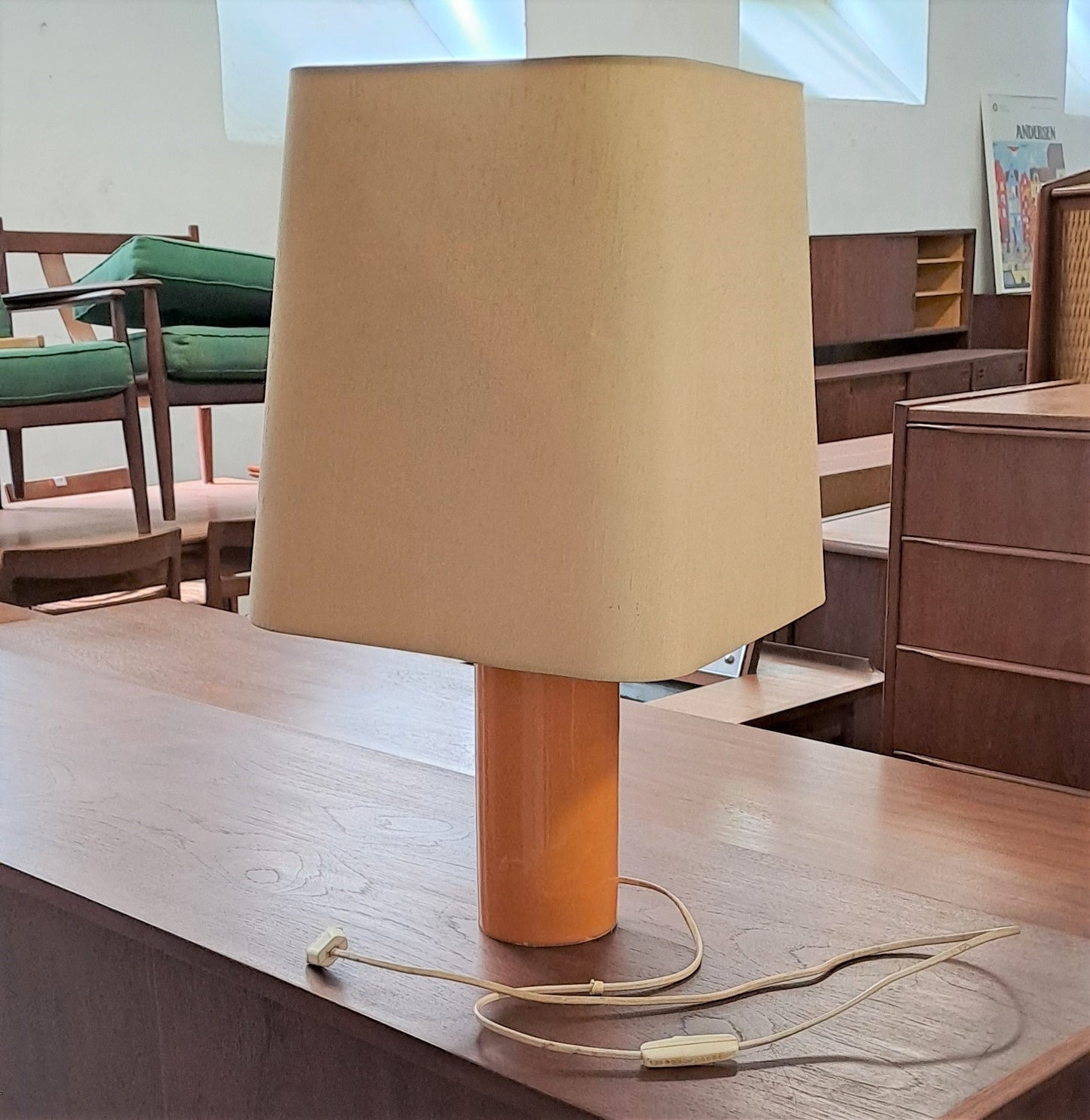 Lampada da tavolo vintage design scandinavo anni 60 [lamp-arancio]