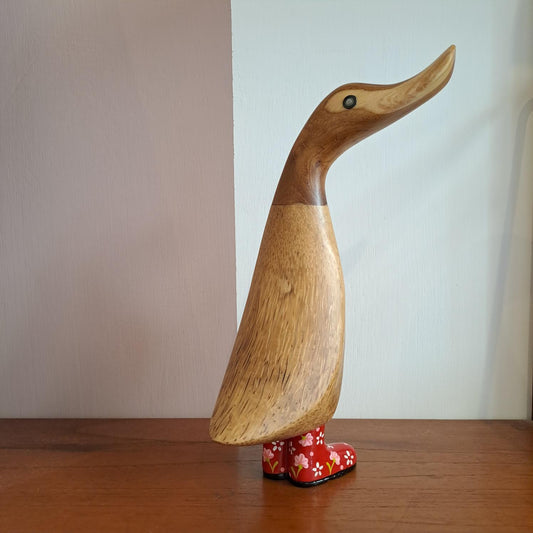 Papera a fiori stivale rosso [fiorirossi1]