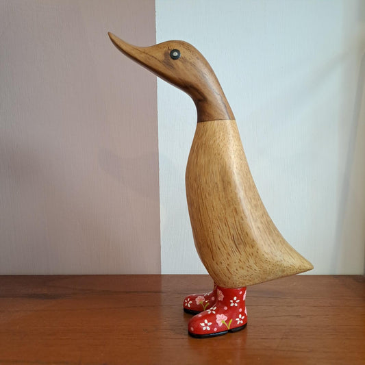 Papera a fiori stivale rosso [fiorirossi2]