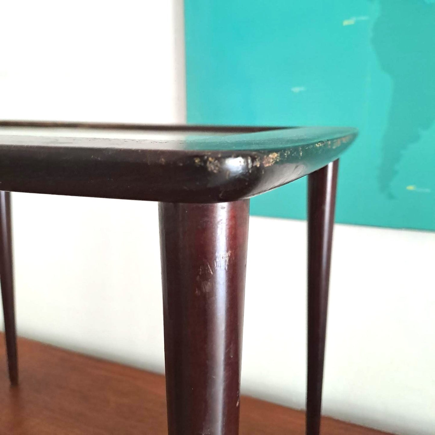 Tavolino piano in vetro vintage design anni 50 [tb-px]